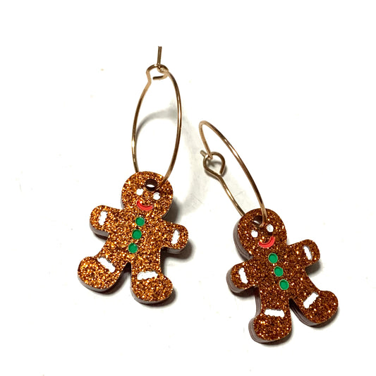 MAKIN' WHOOPEE - “Gingerbread Men” CHRISTMAS HOOP DANGLES