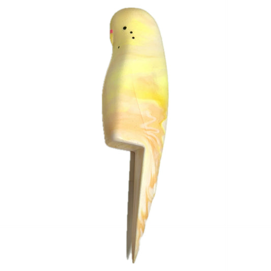 PETE CROMER - RESIN BUDGERIGAR #13 SUNSET YELLOW AND ORANGE