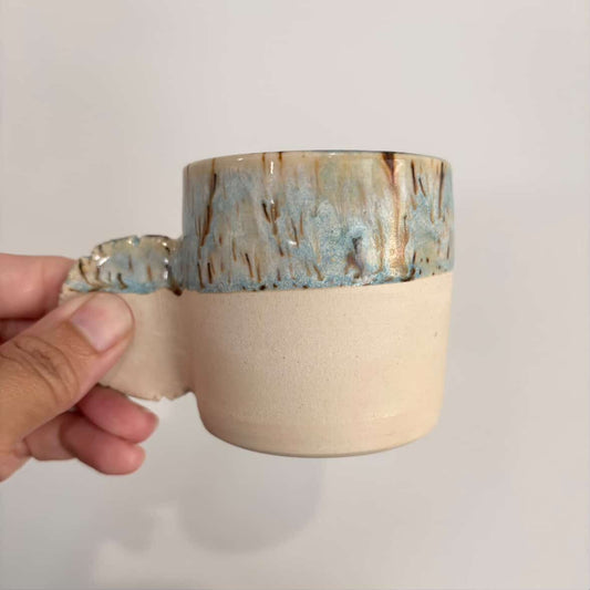 POTTERESS BY ALICIA - Tea Cup with Round Handle, Blue - Medium