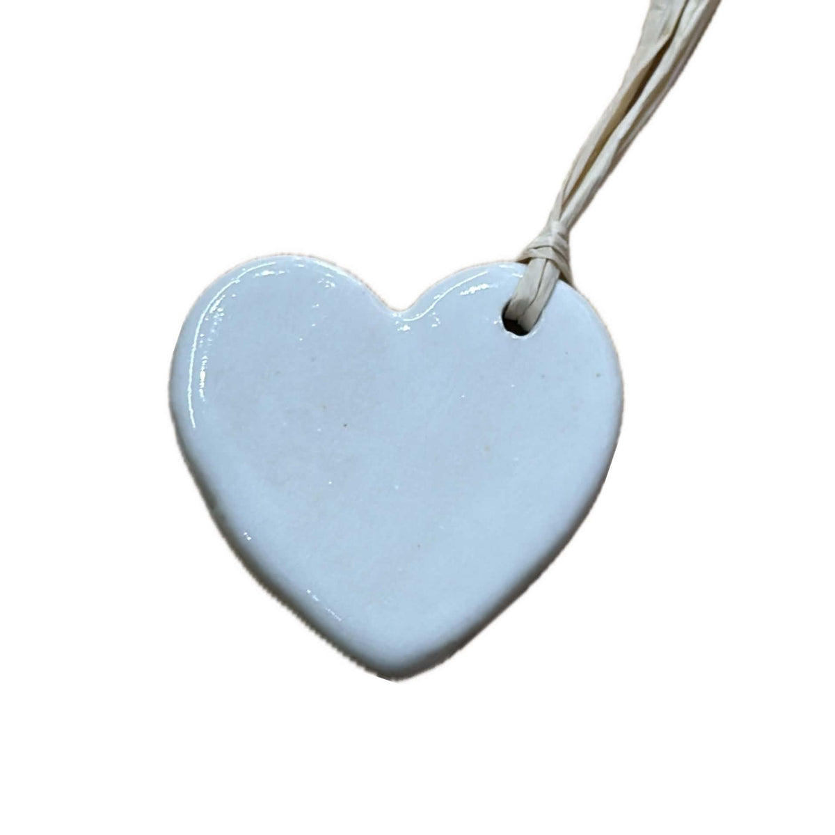 EARTH BY HAND- Clay Heart Gift Tag Decorations- White Glaze