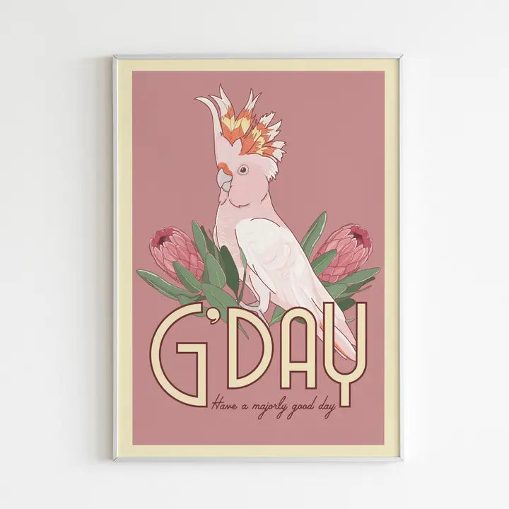 Green Mini Creative - A4 Poster/Print - Major Mitchell: "G'Day"