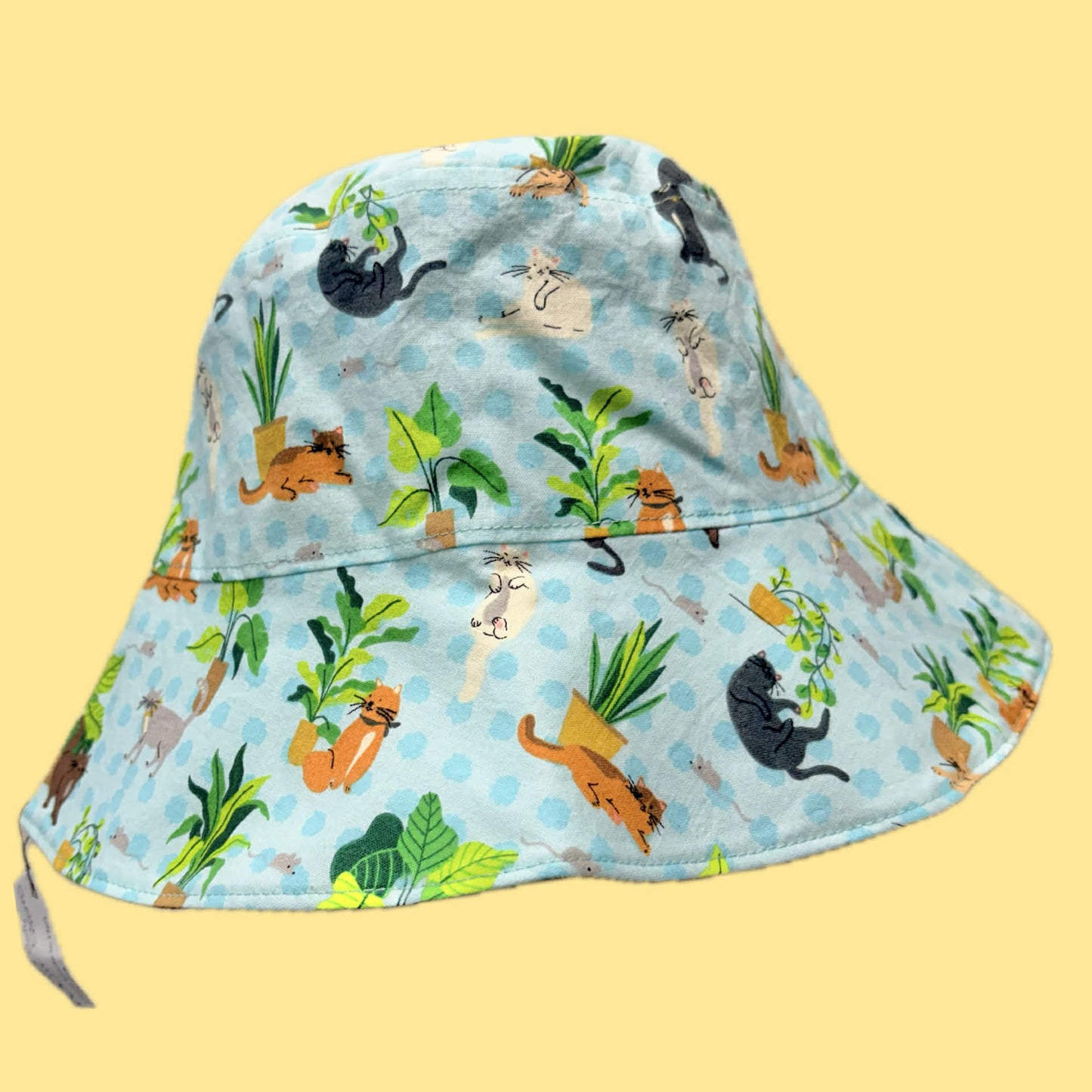 Teacups n Quilts-Ats and Plants Fabric Hat - Adult Size