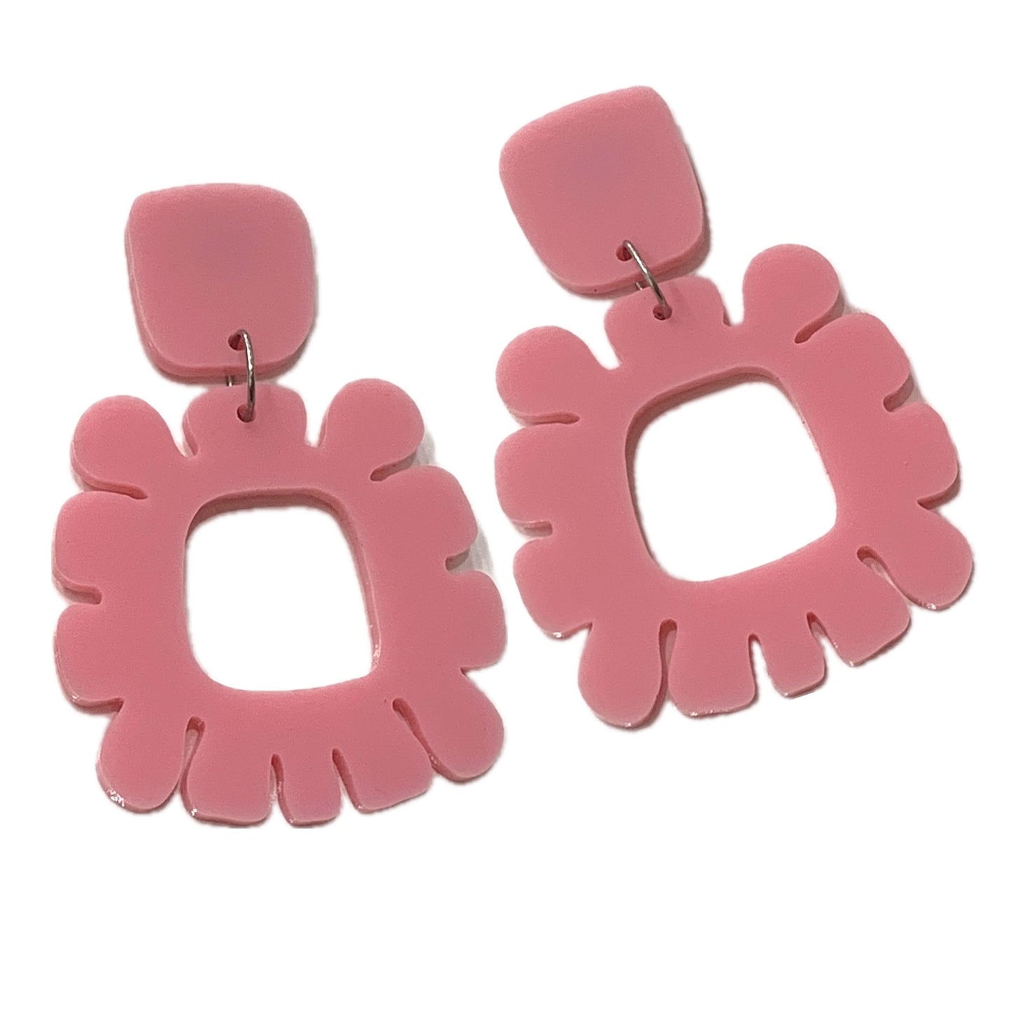 MAKIN' WHOOPEE - "Funky Flowers" - Statement Dangles - Piggy Pink