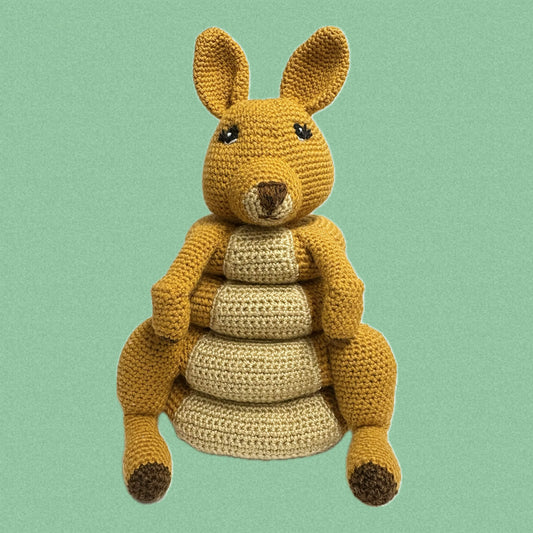 HOOKED BY JEN- Kenny Crochet Stacking Kangaroo