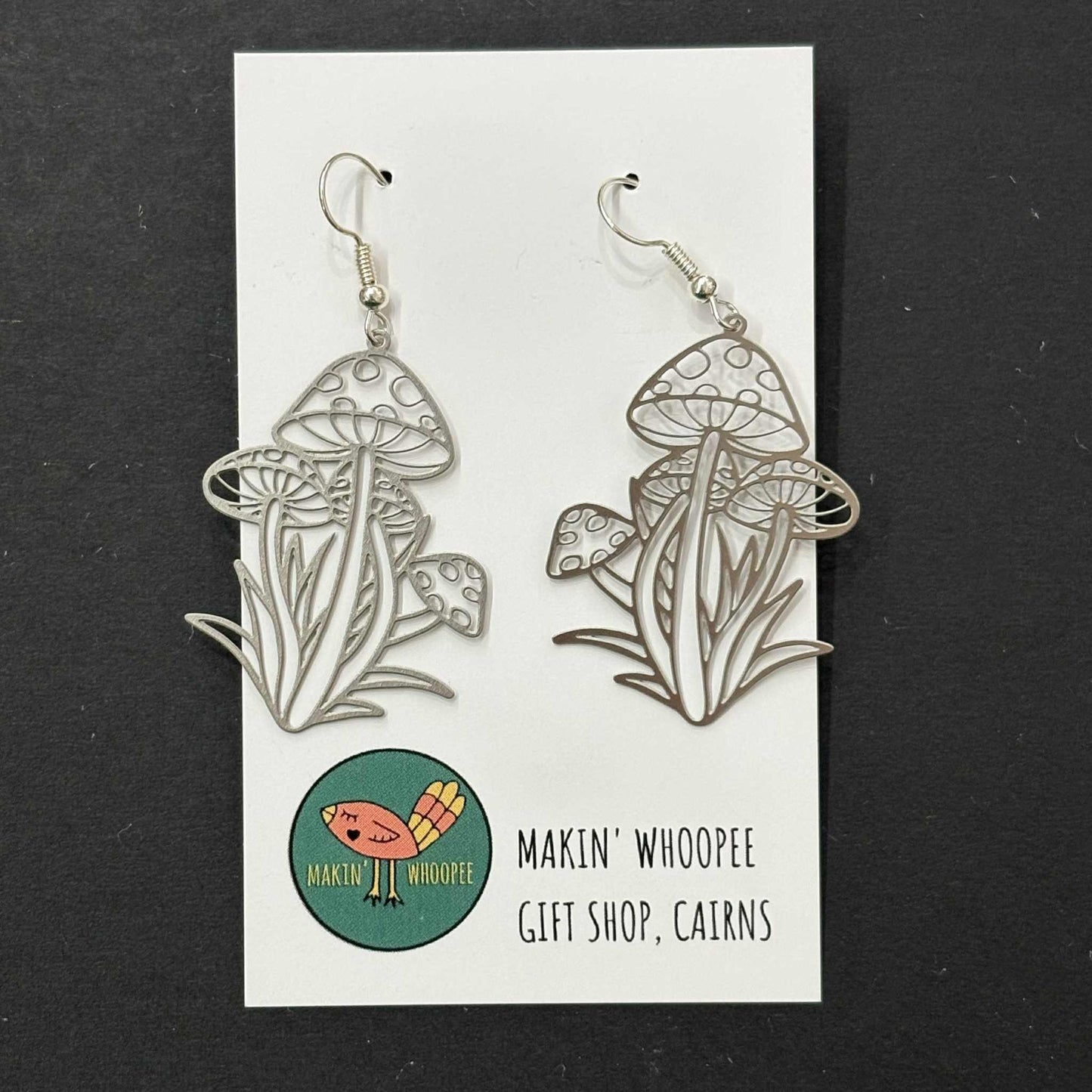 MAKIN' WHOOPEE - "Whimsical Mushrooms" Stainless Steel Earrings