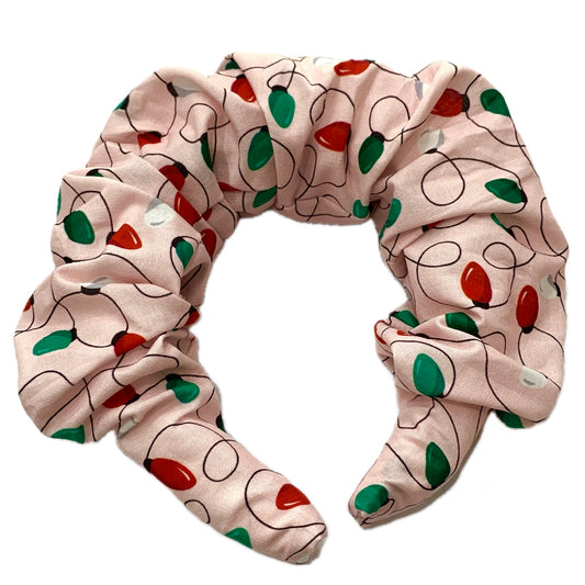 MAKIN WHOOPEE - BIG SCRUNCHIE CHRISTMAS HEADBANDS- Pinkmas Lights