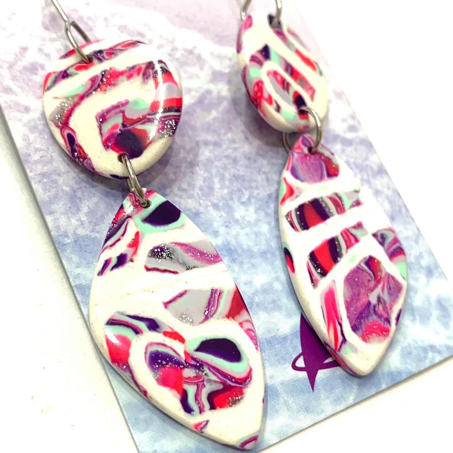 Sailvie Creations - Kaleidoscope Double Hook Dangle Earrings