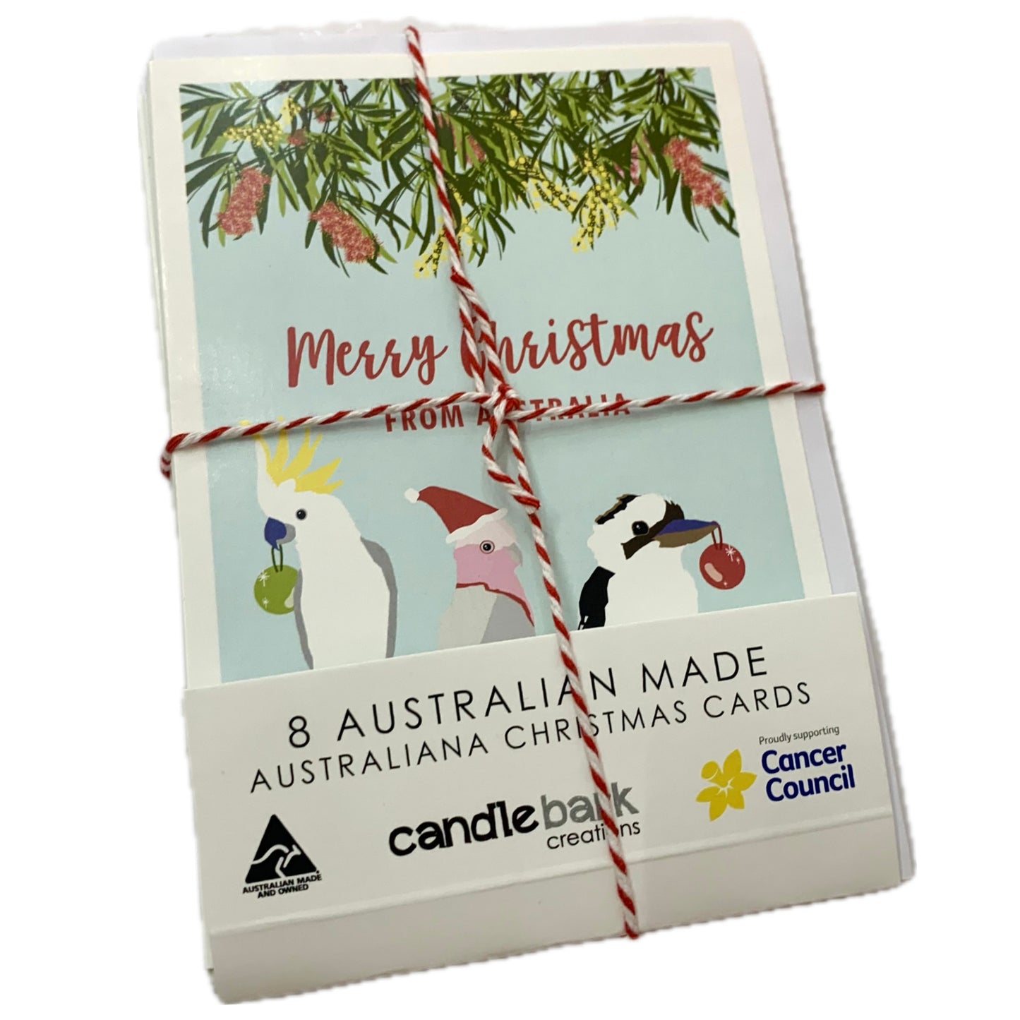 CANDLEBARK CREATIONS - "Christmas Birds" Australiana - 8 Pack of Cards