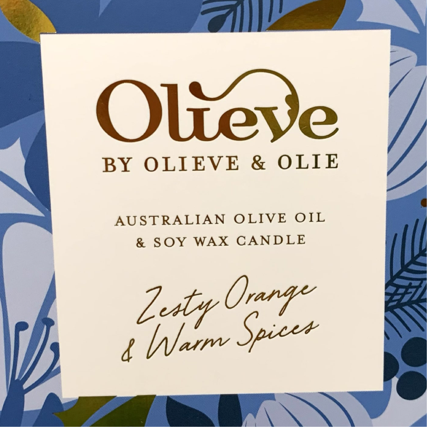 OLIEVE AND OLIE- Zesty Orange & Warm Spices- Christmas Candle- Blue