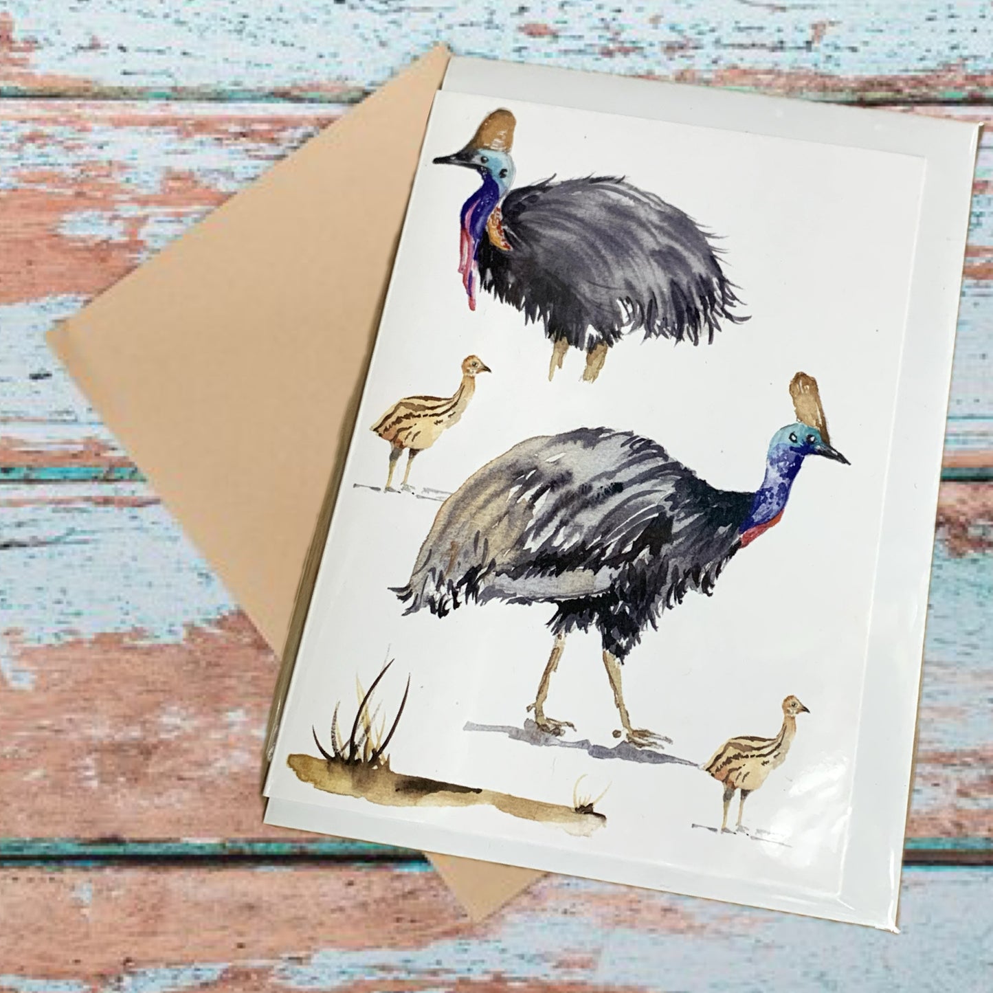 ESZTER'S CREATIONS- "Cassowary"- Greeting Card