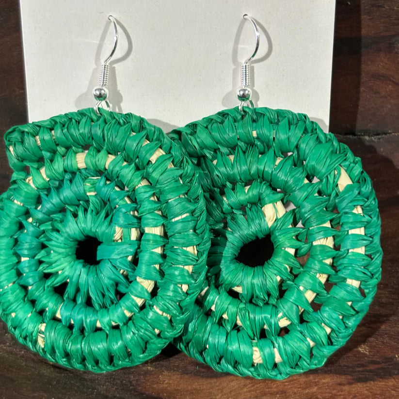 WEAVED BY ME - Indigenous Woven Earrings-Biggies - Jolly Green