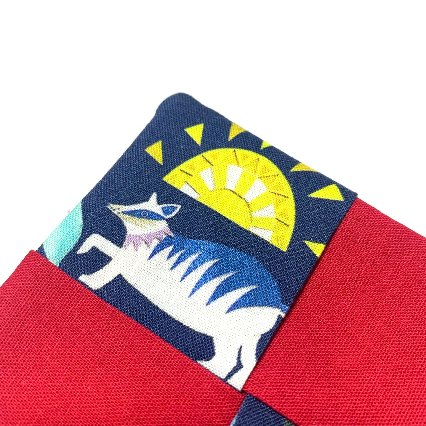 MUMMA WHOOPEE- SINGLE CHRISTMAS WINE GLASS SLIPPER/COASTERS- Blue Australiana & Red