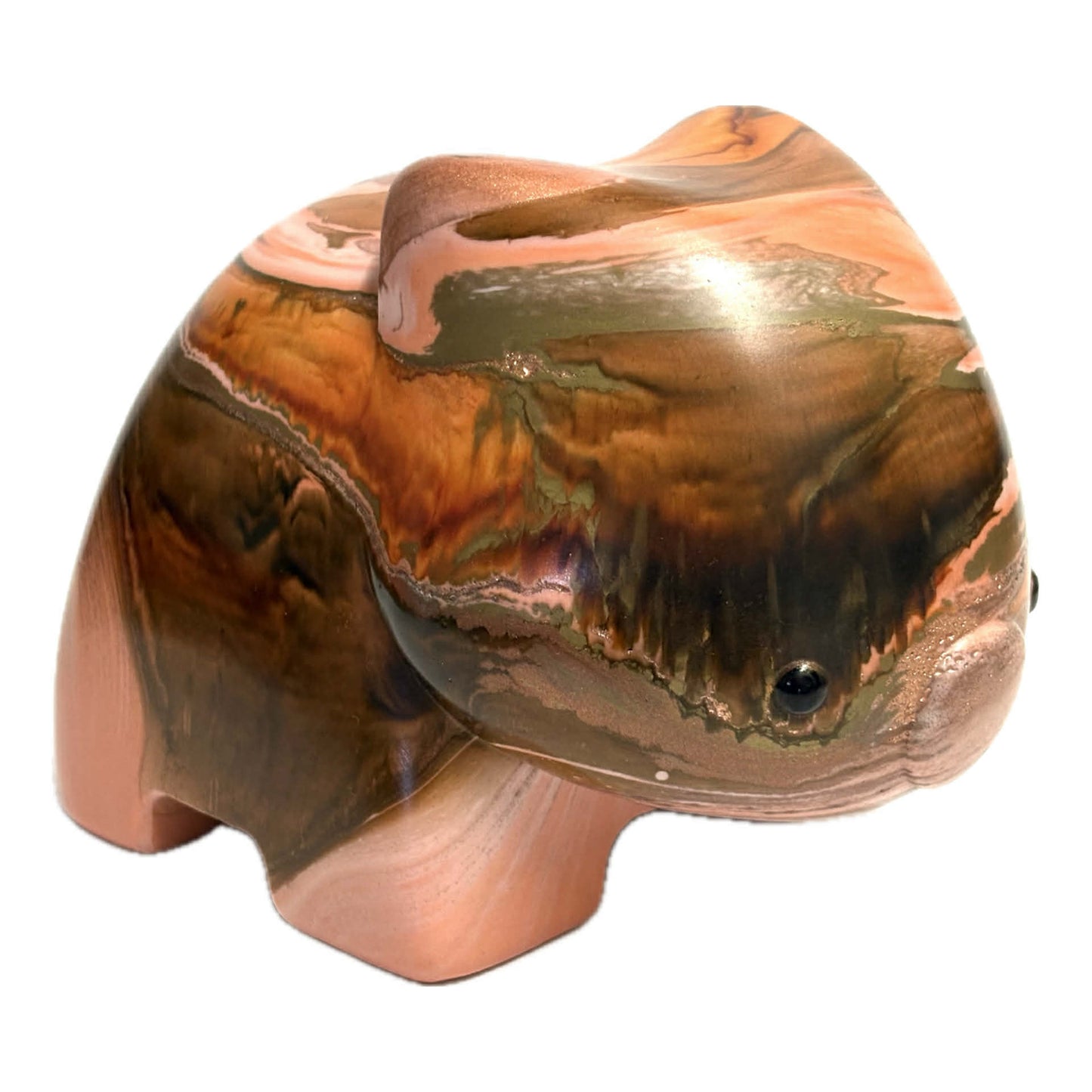 PETE CROMER - RESIN WOMBAT Natural #2 - Just Peachy & Browns