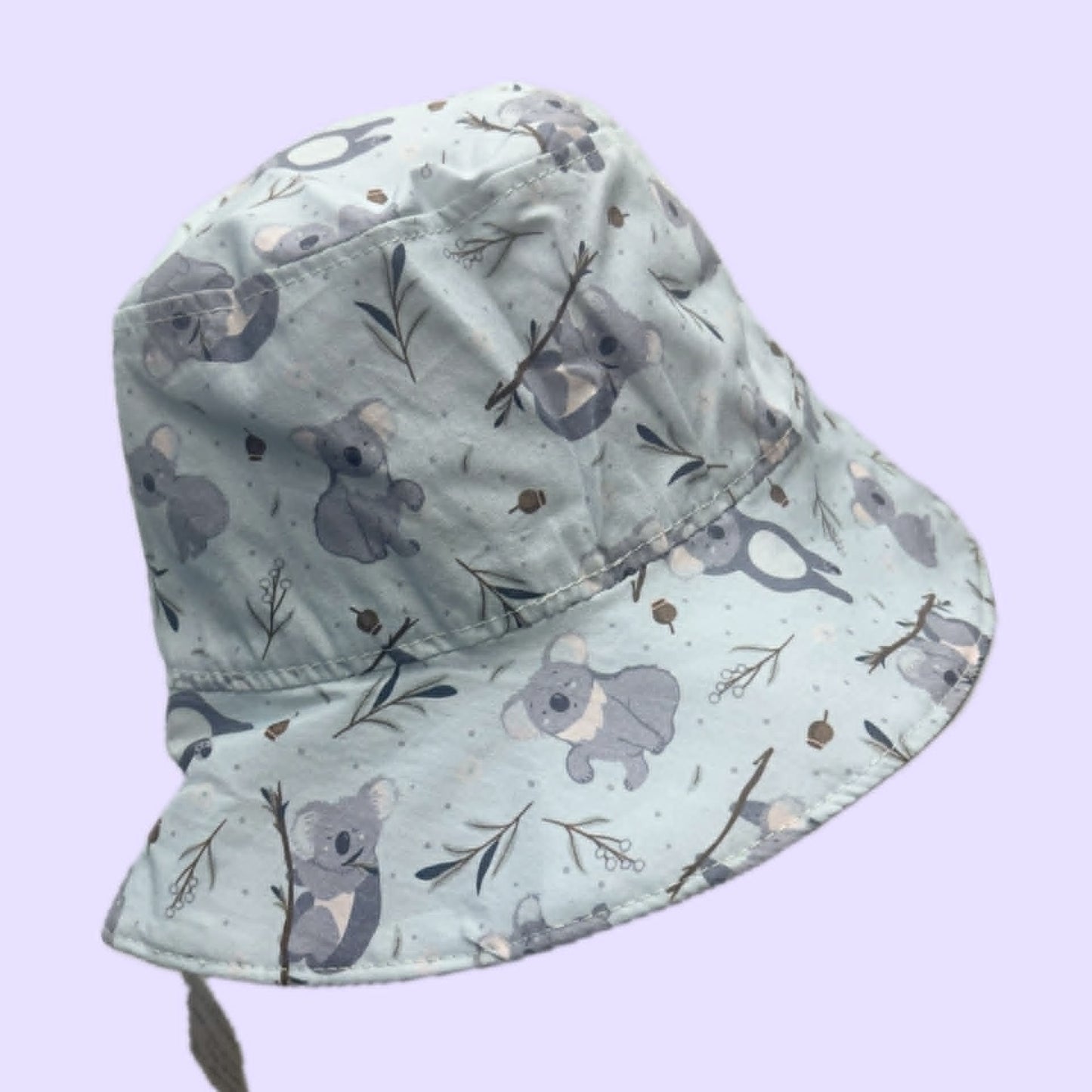 Teacups n Quilts - May Gibbs Fabric Hat Fabric Hat - Koala Blue Background - Kids Size Small