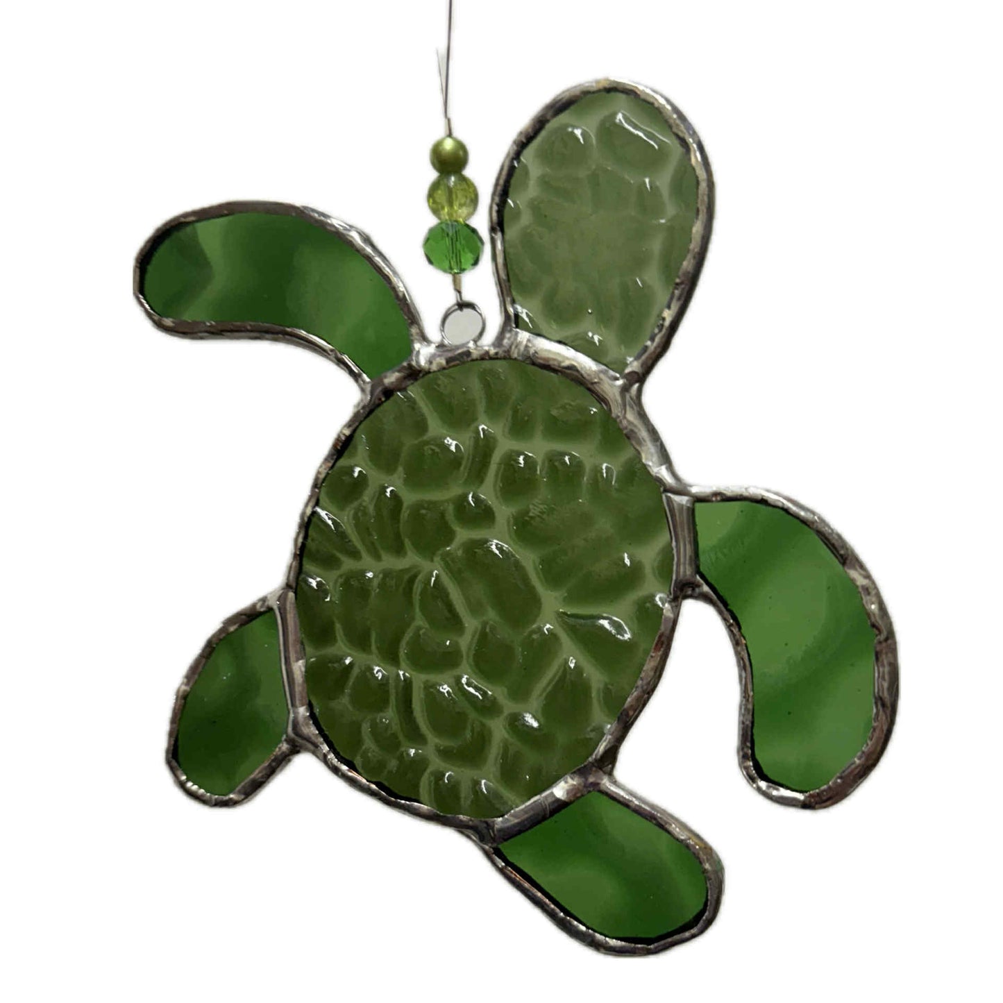 SWAN GLASS -SEA TURTLE - Stained Glass Ornament