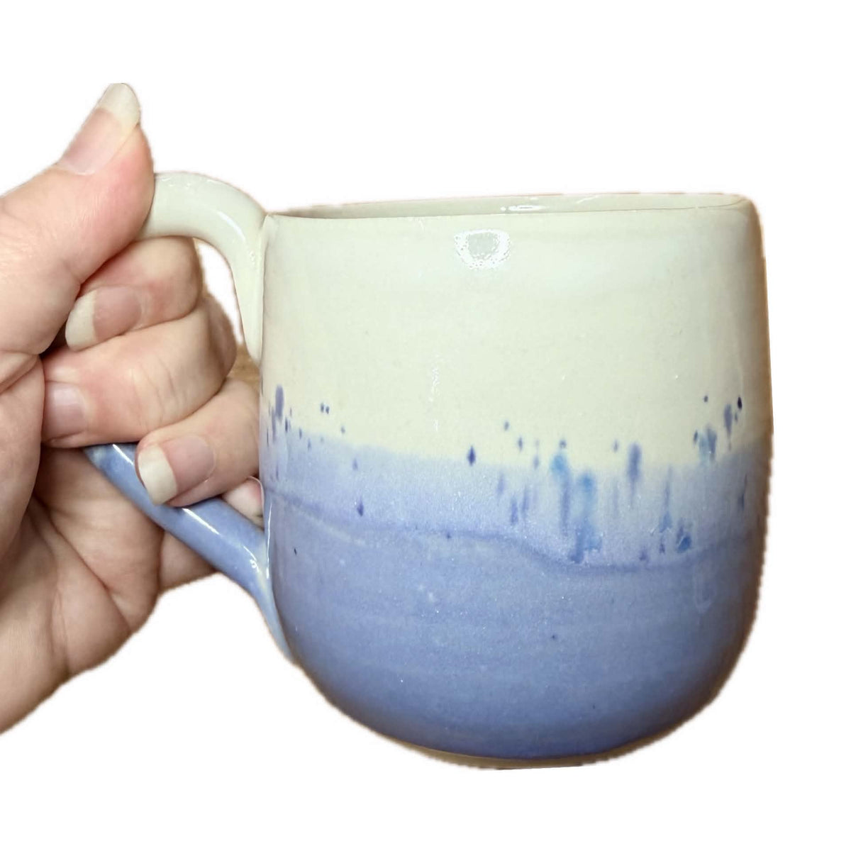 EARTH BY HAND- Hand Painted Blue and White Glazed Mug