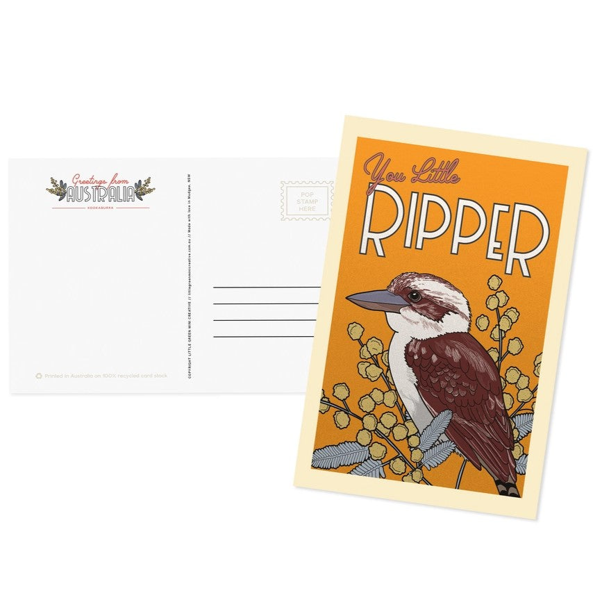 Green Mini Creative - Postcard- Kookaburra: "You Little Ripper"