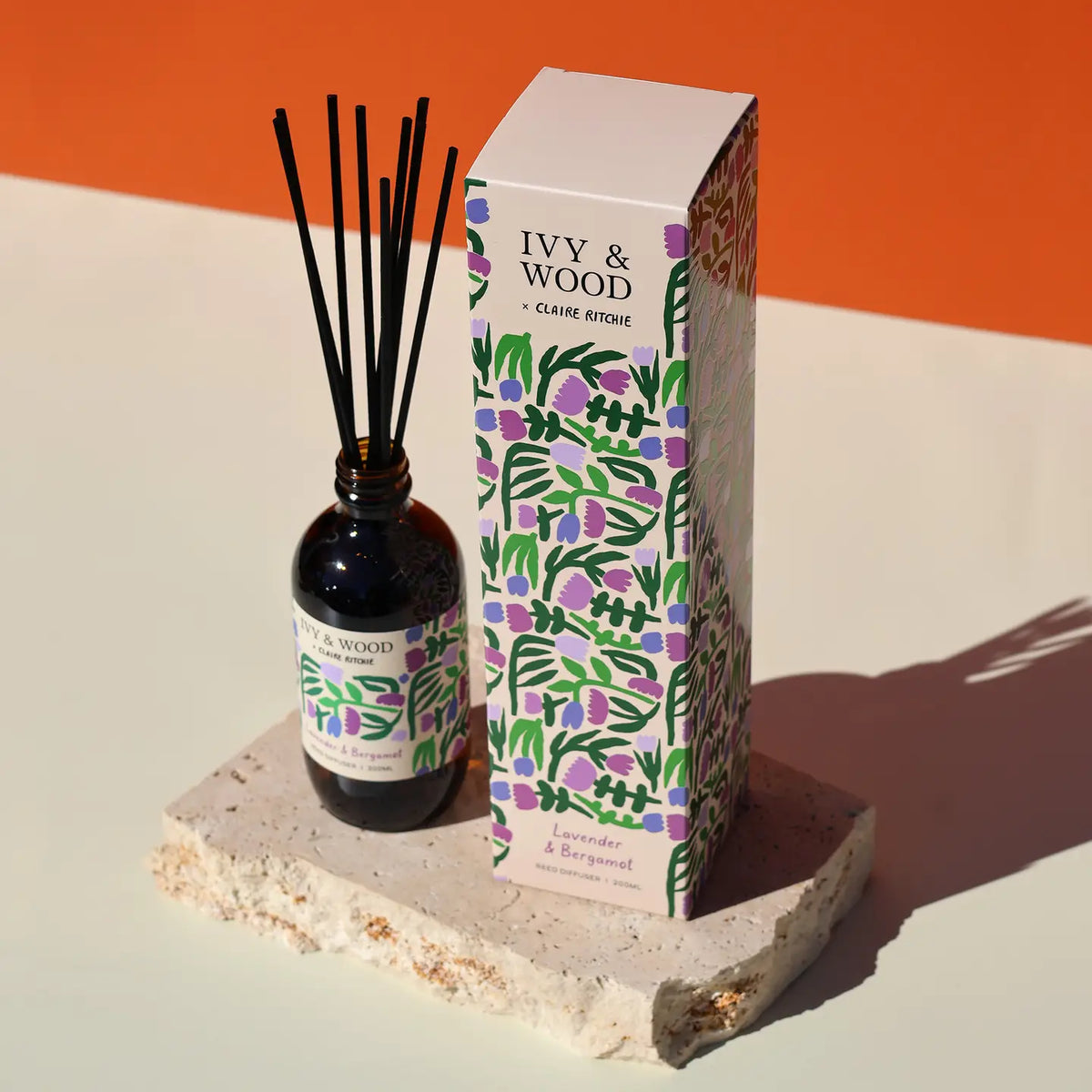 IVY & WOOD - Lavender & Bergamot Reed Diffuser - Bloom X Claire Ritche Limited Edition