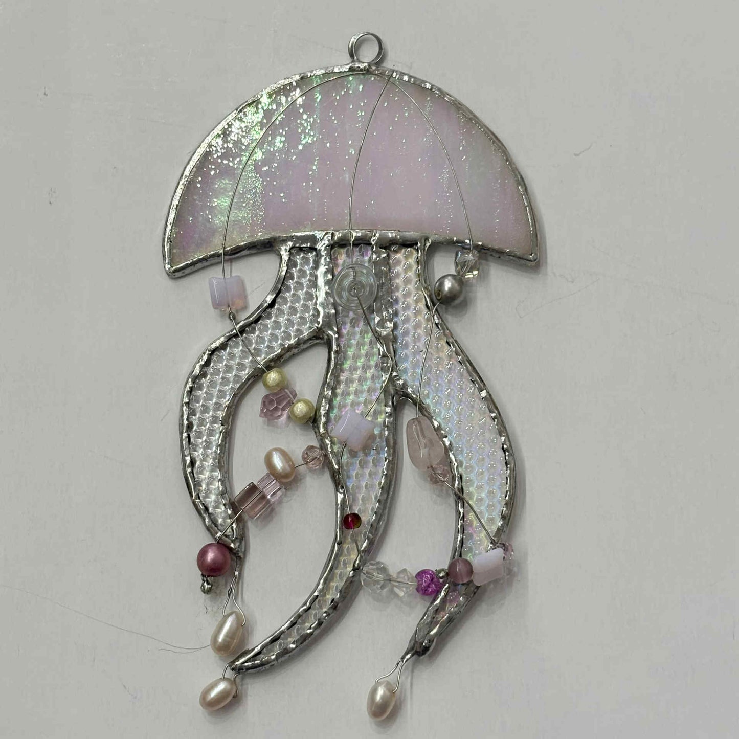 SWAN GLASS -STAINED GLASS JELLYFISH - SOFT PINK