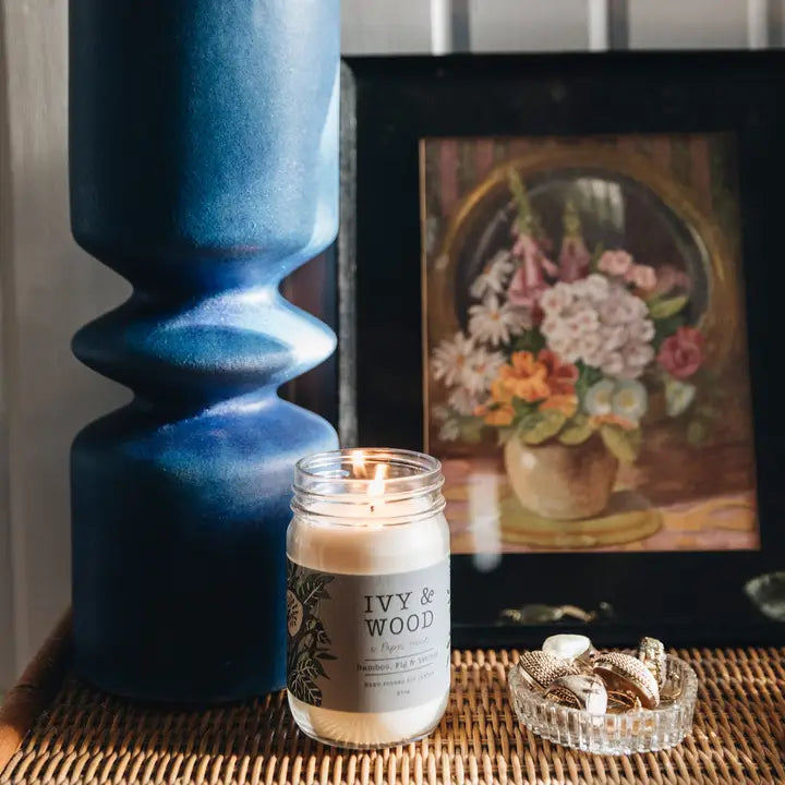 IVY & WOOD - Bamboo, Fig & Vetiver Scented Candle 'Botanical' Collection