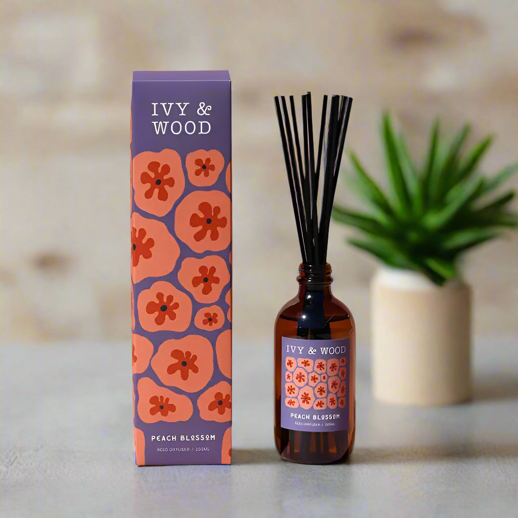 IVY & WOOD - Peach Blossom Reed Diffuser- Flora Collection