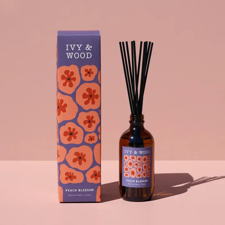 IVY & WOOD - Peach Blossom Reed Diffuser- Flora Collection