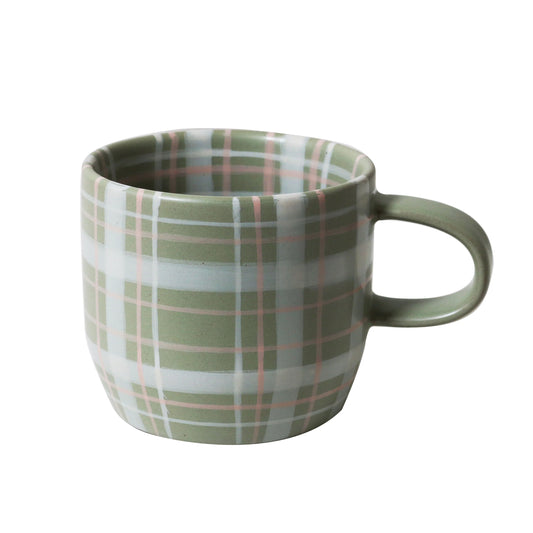 ROBERT GORDON POTTERY - Cat's Pyjamas Mug- Sage & Blush Check