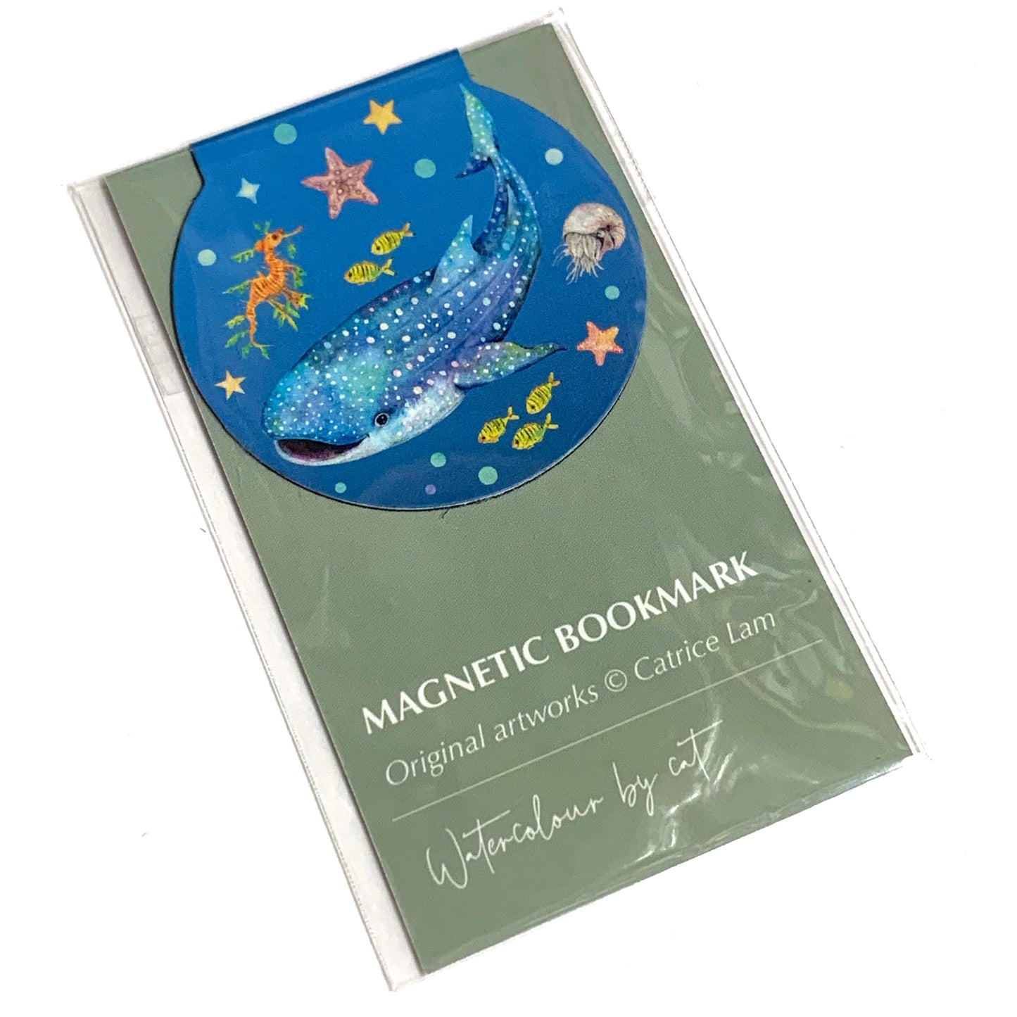 WATERCOLOURS BY CAT- Whale Shark- Australian Marine Animal Magnetic Bookmark