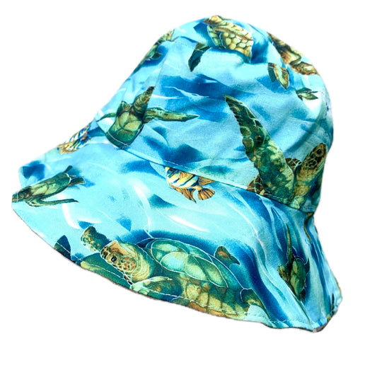 Teacups n Quilts - Turtles & Fish Fabric Hat - Kids Size Small