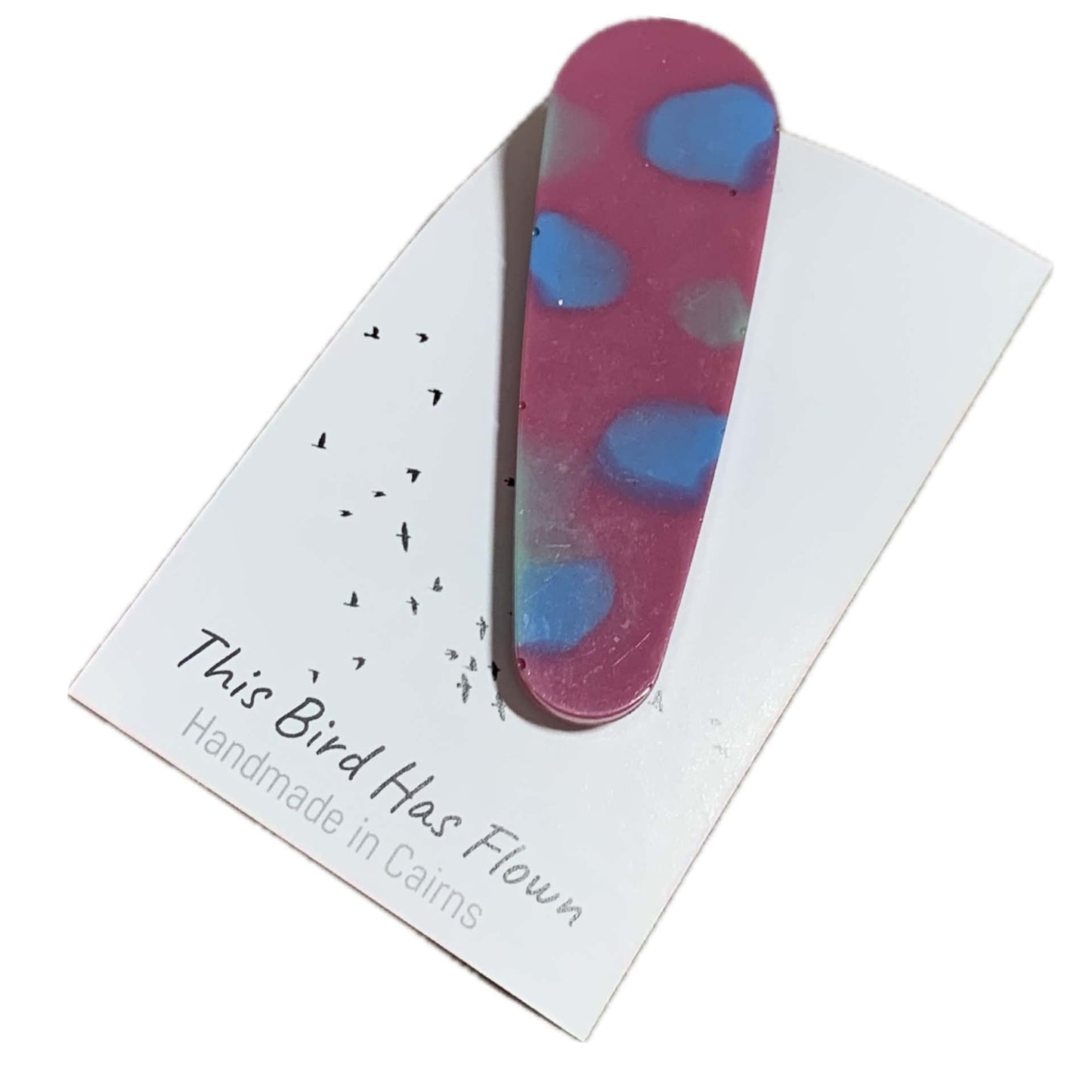THIS BIRD HAS FLOWN - Maroon Tie Dye - Large Acrylic Alligator Hair Clip