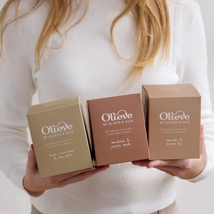 OLIEVE AND OLIE- Waterlily & Pink Grapefruit- Ceramic Candle