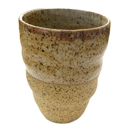POTTERESS BY ALICIA - Brown Cups - Curved Speckled with White Top