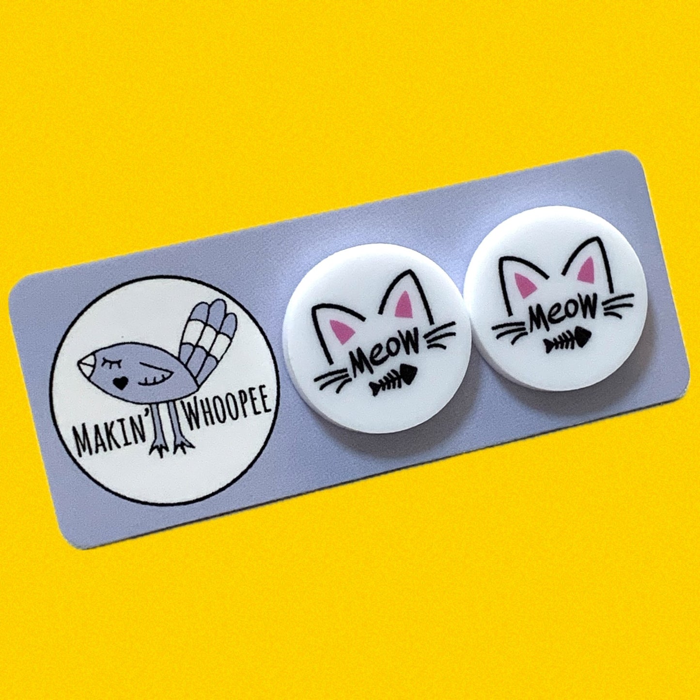 MAKIN' WHOOPEE - Fur Friends- "Team Meow" Cat Lovers Studs