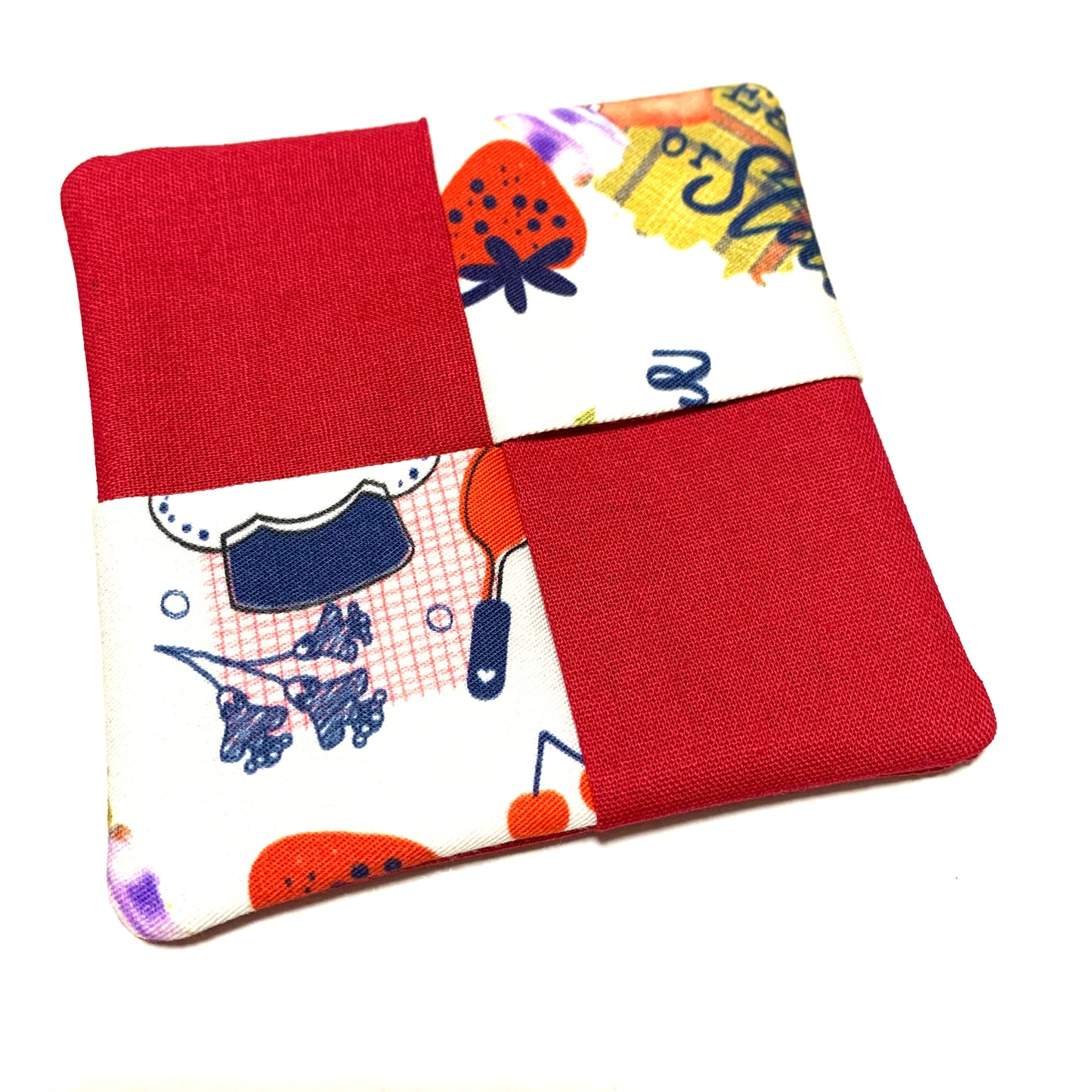 MUMMA WHOOPEE- SINGLE WINE GLASS SLIPPER/COASTERS- Retro Recipe & Red