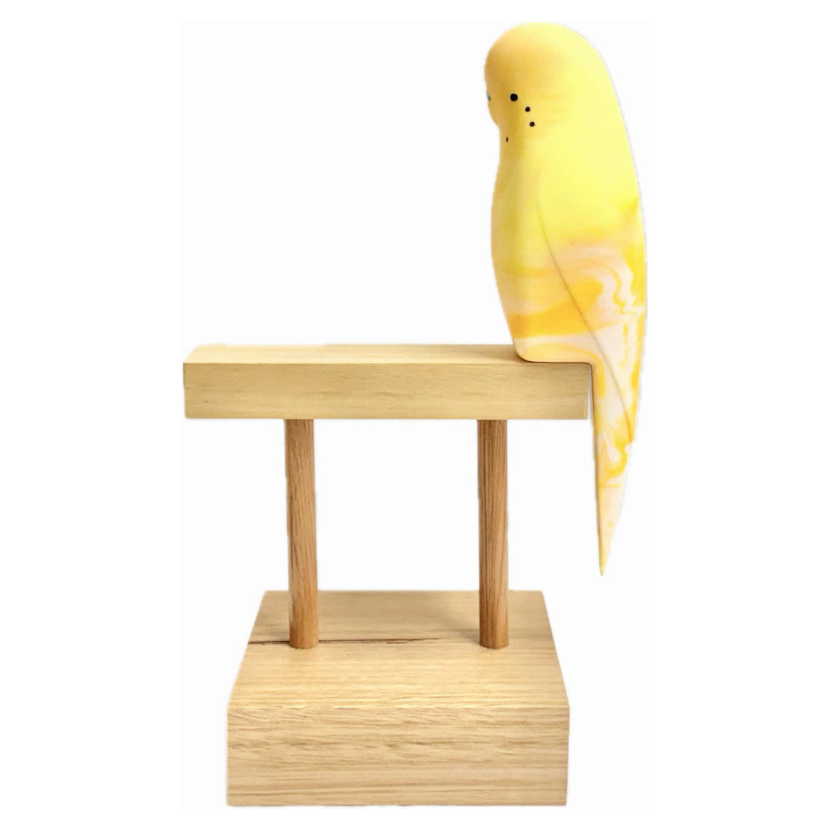 PETE CROMER - RESIN BUDGERIGAR #13 SUNSET YELLOW AND ORANGE