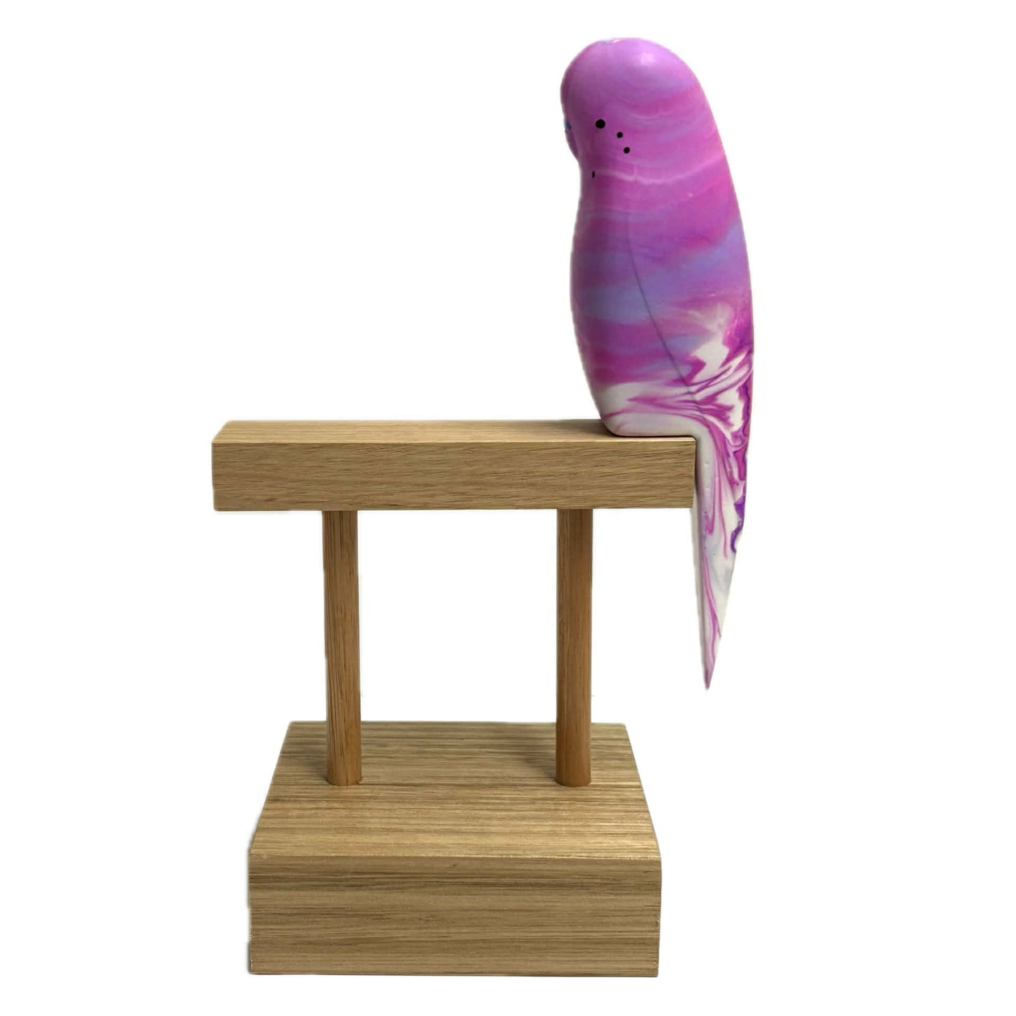 PETE CROMER - RESIN BUDGERIGAR #12 - Passionfruit Purple