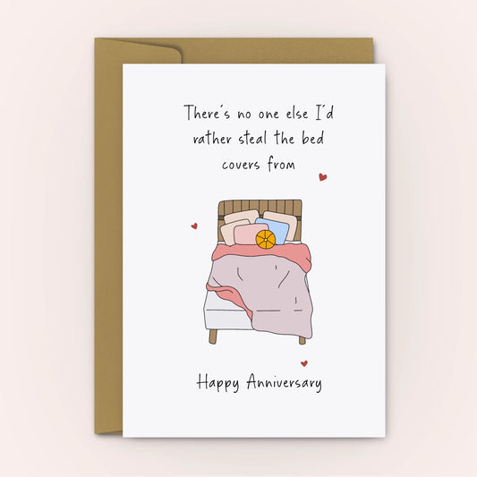 SWALLOW WIND ART - "STEAL THE BED COVERS" - Greeting Card