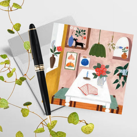 FLORA WAYCOTT - "Cosy Nook" Square Greeting Card