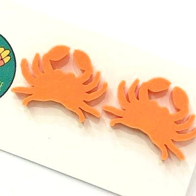 MAKIN' WHOOPEE - Little Critters- "Crab" Stud Earrings - Peach