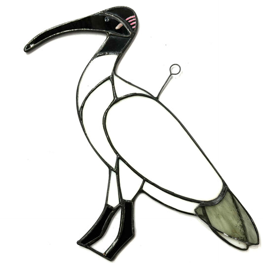 SWAN GLASS - AUSTRALIAN WHITE IBIS - Stained Glass Ornament