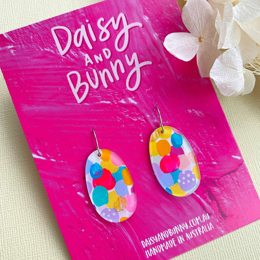 DAISY AND BUNNY - Hand Painted Hooks - Brights