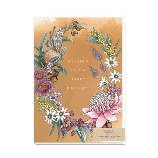 TYPOFLORA - "Wild Natives" BIRTHDAY GREETING CARD