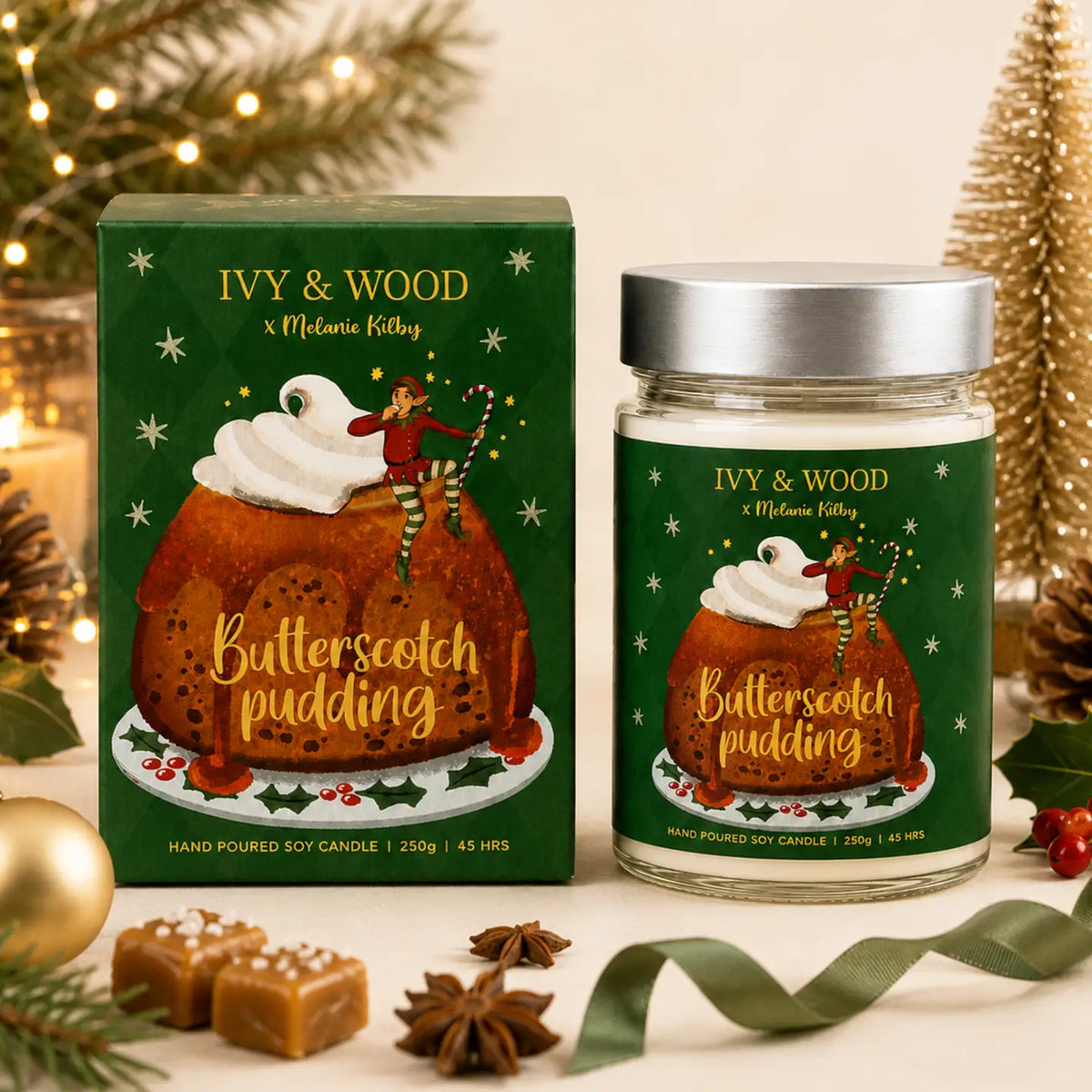 IVY & WOOD - "Butterscotch Pudding"-Limited Edition Christmas Candle