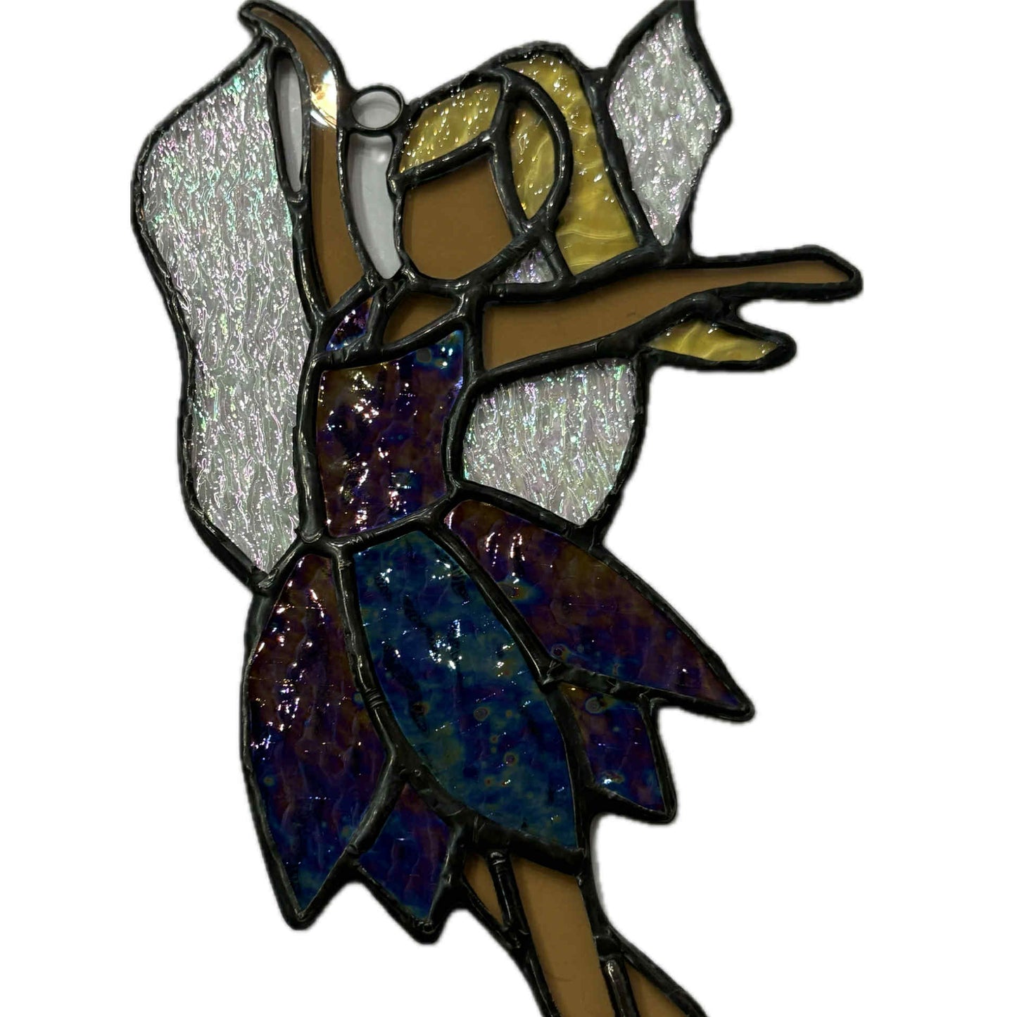 SWAN GLASS -TWILIGHT FLOWER FAIRY - Stained Glass Ornament