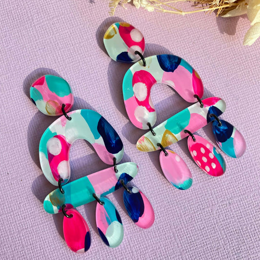 DAISY AND BUNNY - CLAUDIA DANGLES - PINK AND MINT