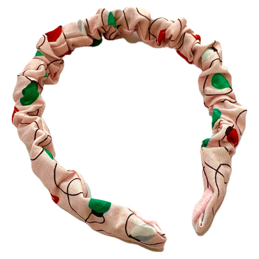 MAKIN WHOOPEE - SMALL CHRISTMAS SCRUNCHIE HEADBANDS- Pinkmas Lights