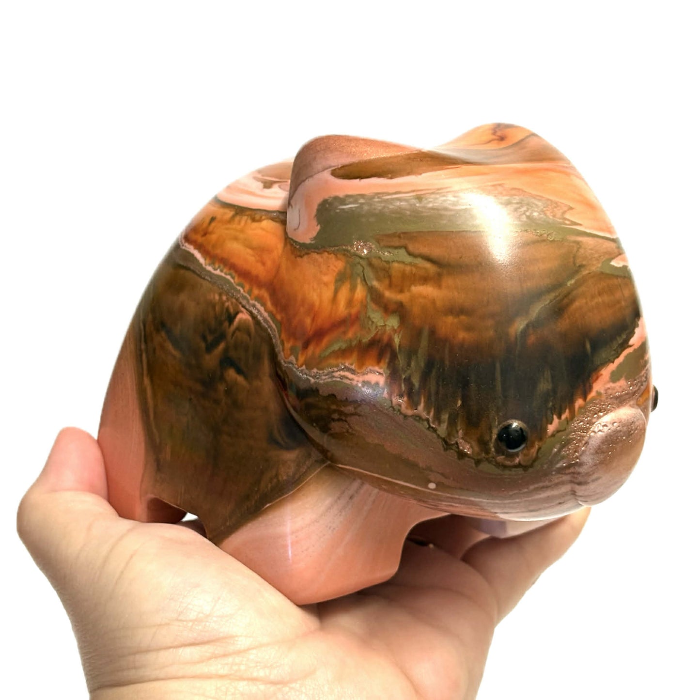 PETE CROMER - RESIN WOMBAT Natural #2 - Just Peachy & Browns