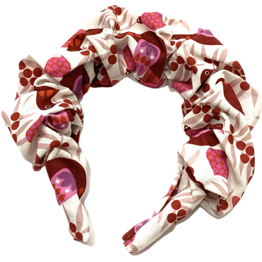 MAKIN WHOOPEE - MEDIUM SCRUNCHIE CHRISTMAS HEADBANDS- Birds, Berries & Baubles