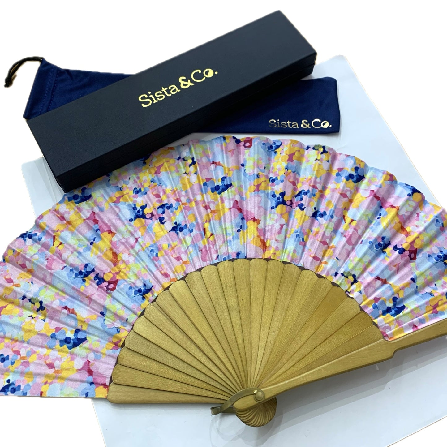 SISTA & CO. - BESPOKE HAND FANS - Sista & Co. X Maggi McDonald 'Beach Blossoms'