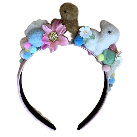 MAKIN' WHOOPEE- "BUNNIES & FLOWERS" EASTER FESTIVE HEADBAND